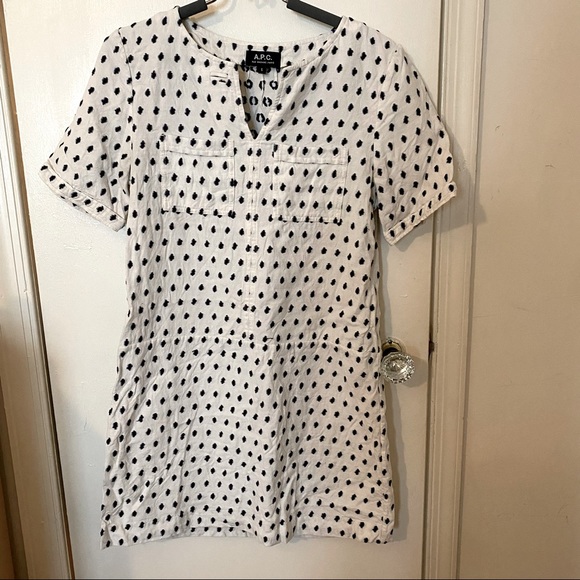 APC Woven Polka Dot Mini Dress - Picture 2 of 4